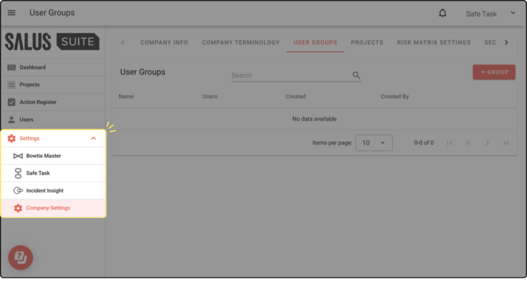 User Groups - Safe Task